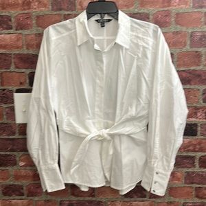 White button up shirt.